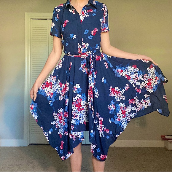 NWT Tommy Hilfiger Floral Dress Handkerchief Skirt - Picture 4 of 6